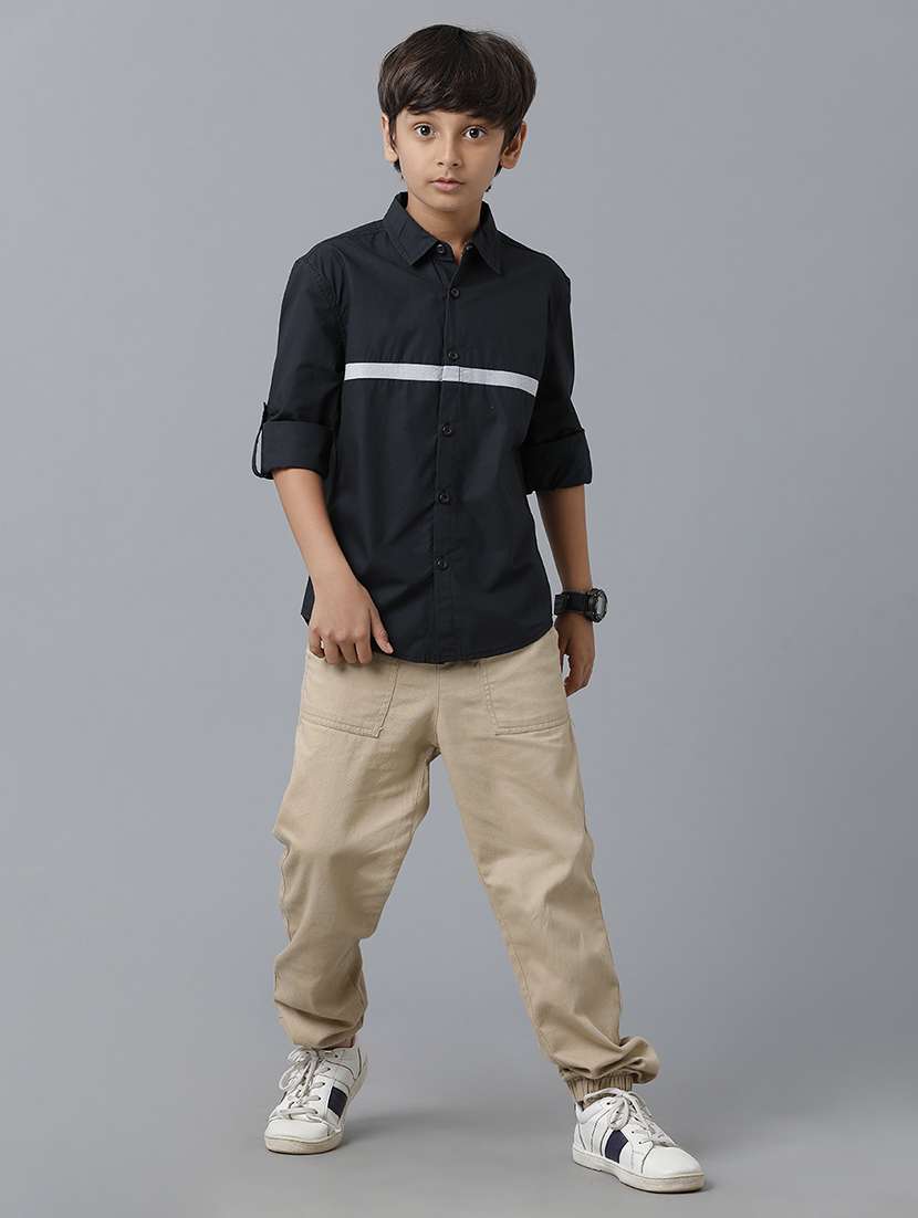 boys collared long sleeve regular fit shirt - 22070817 -  Standard Image - 3