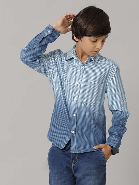 boys collared long sleeve regular fit shirt