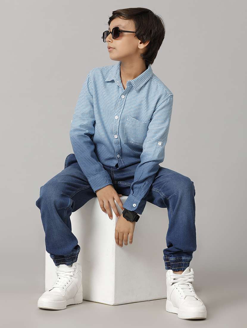 boys collared long sleeve regular fit shirt - 22070818 -  Standard Image - 3
