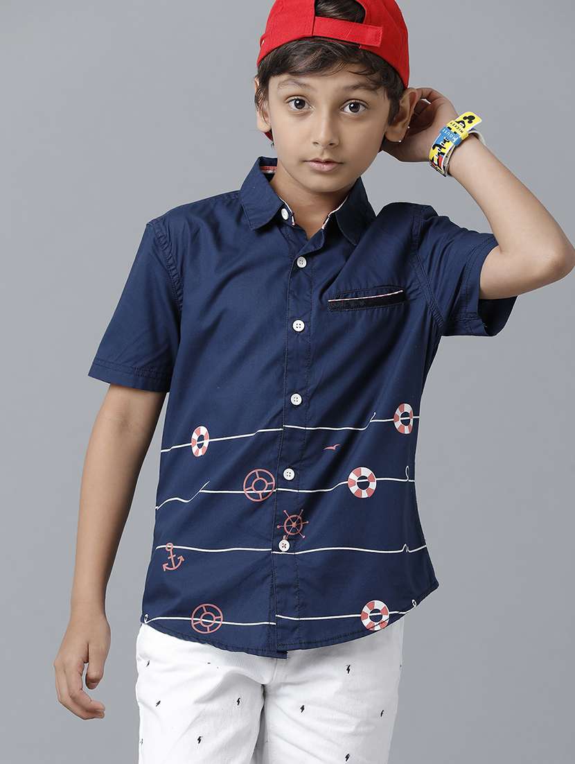 boys collared short sleeve regular fit shirt