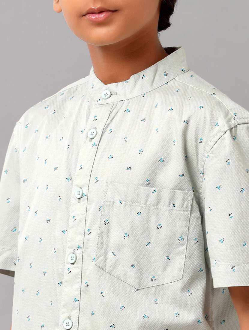 boys mandarin collared short sleeve regular fit shirt - 22070822 -  Standard Image - 5