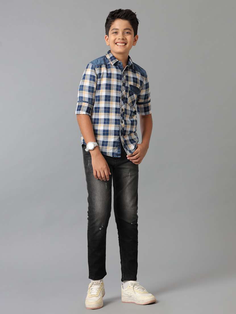 boys collared long sleeve regular fit shirt - 22070823 -  Standard Image - 3