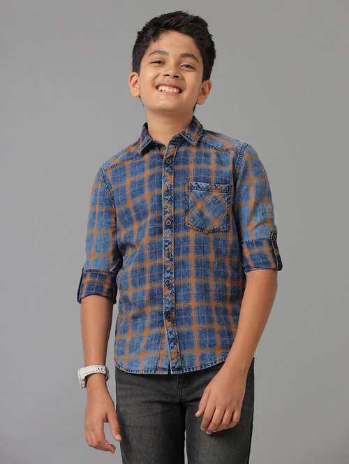 boys collared long sleeve regular fit shirt - 22070824 -  Standard Image - 0