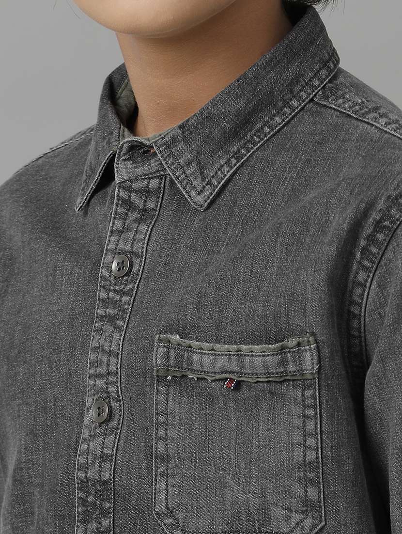 boys collared long sleeve regular fit shirt - 22070826 - Standard Image - 3