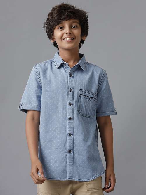 boys collared short sleeve regular fit shirt - 22070828 -  Standard Image - 0