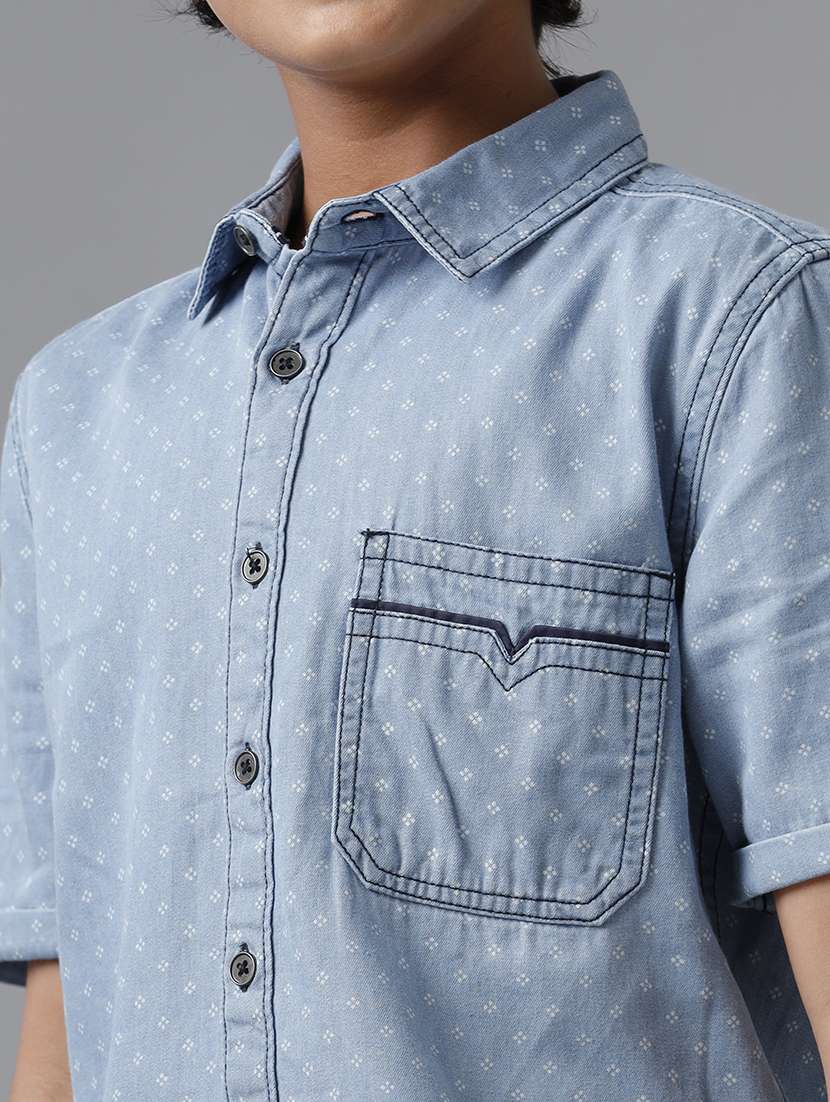 boys collared short sleeve regular fit shirt - 22070828 -  Standard Image - 3