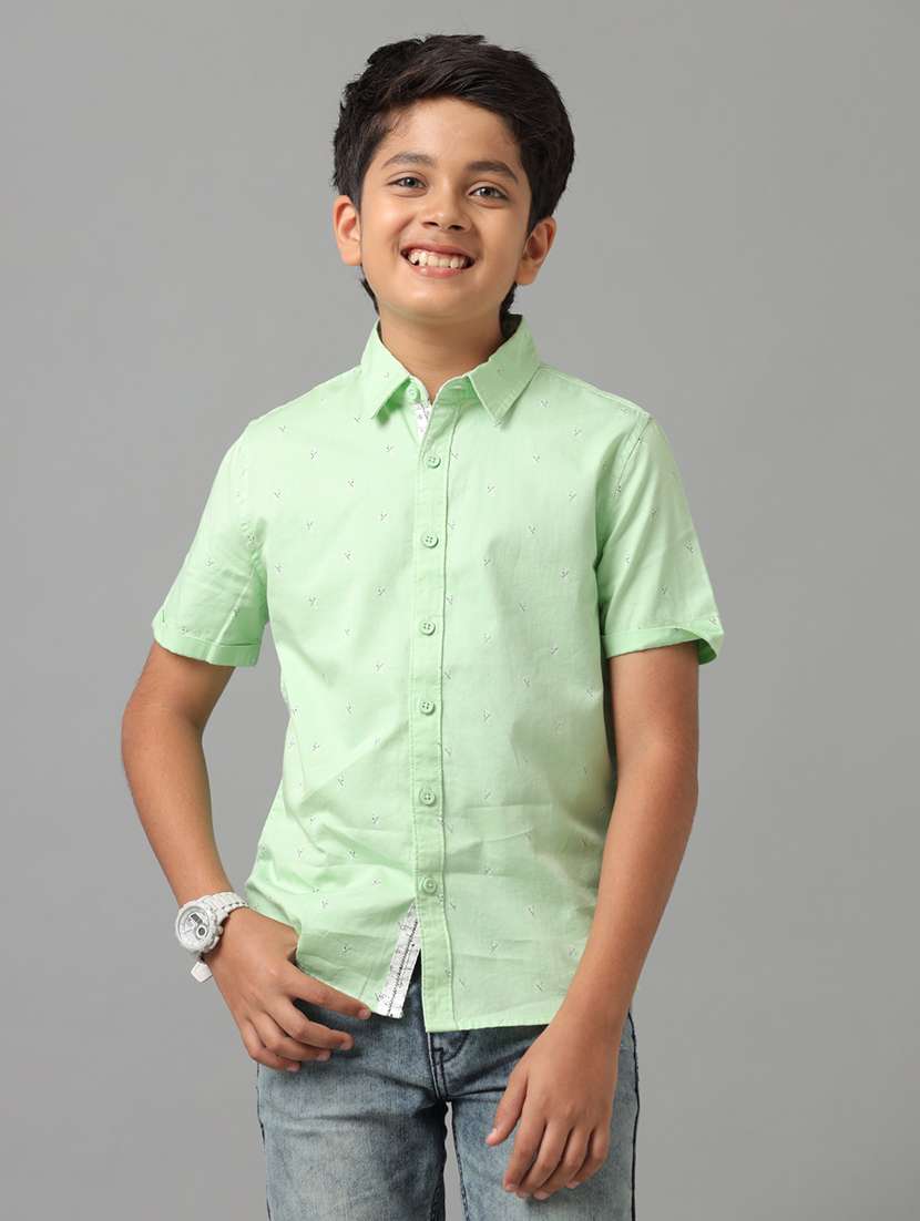 boys collared short sleeve regular fit shirt