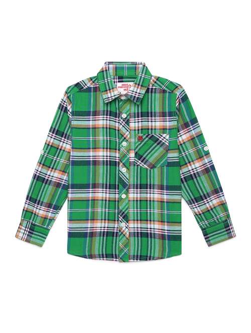 boys collared long sleeve regular fit shirt - 22070836 - Standard Image - 0