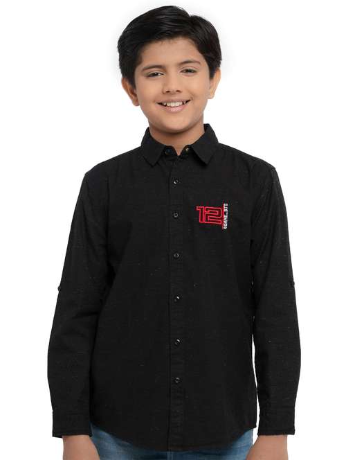 boys collared long sleeve regular fit shirt - 22070837 -  Standard Image - 0