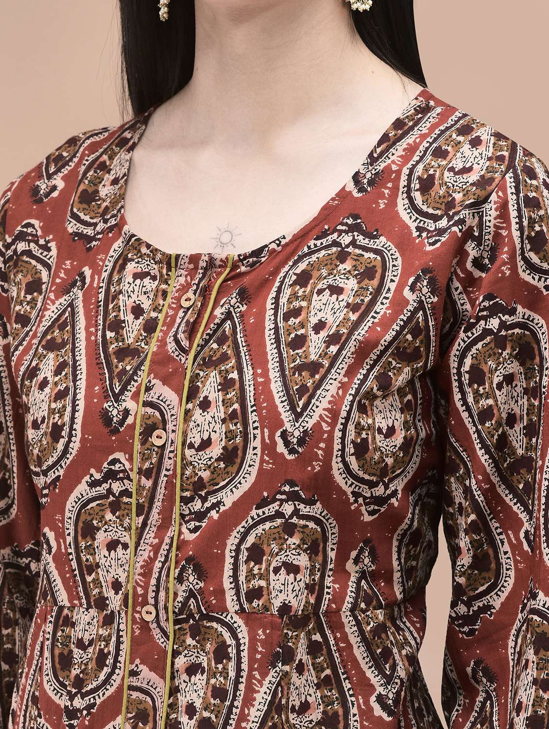 women printed three quarter sleeve kurta pant with dupatta set - 22070850 - Standard Image - 5