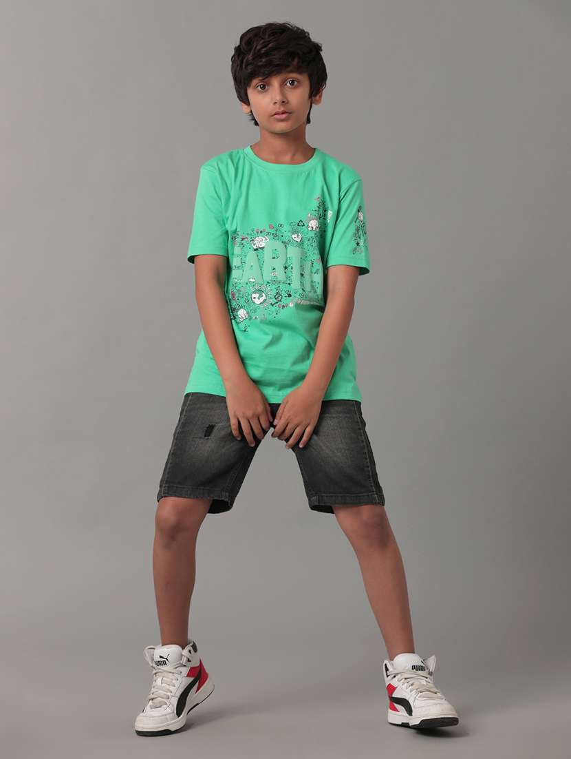 boys distressed mid rise regular fit denim shorts  - 22070868 -  Standard Image - 5