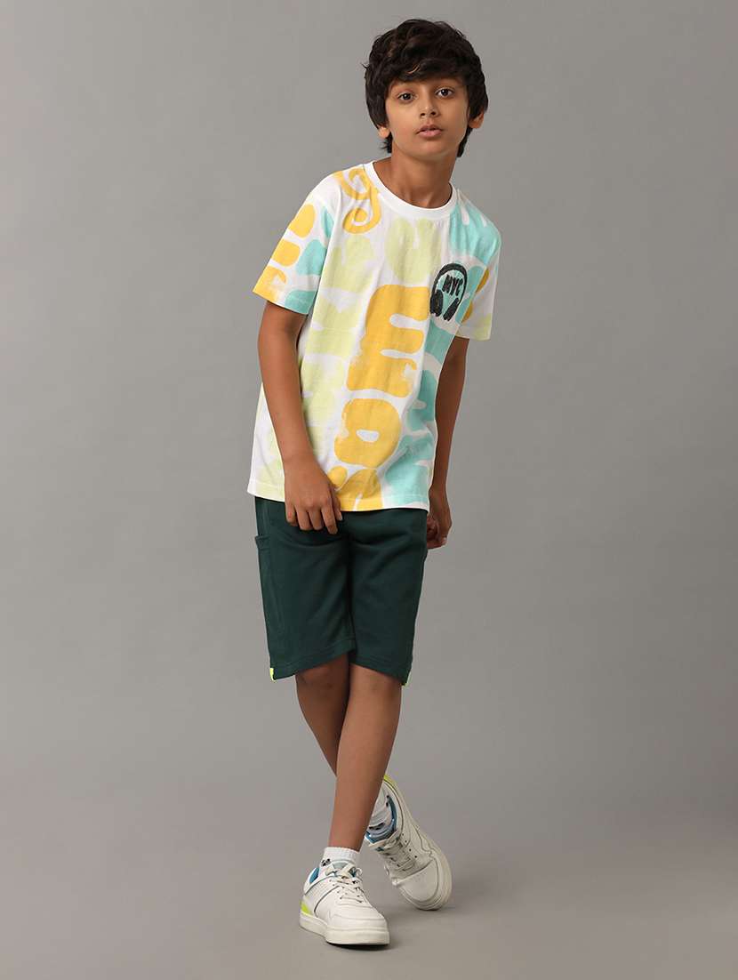 boys solid mid rise regular fit shorts  - 22070873 -  Standard Image - 3