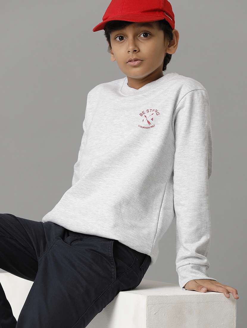 boys solid round neck long sleeve sweatshirt - 22070884 - Zoom Image - 0