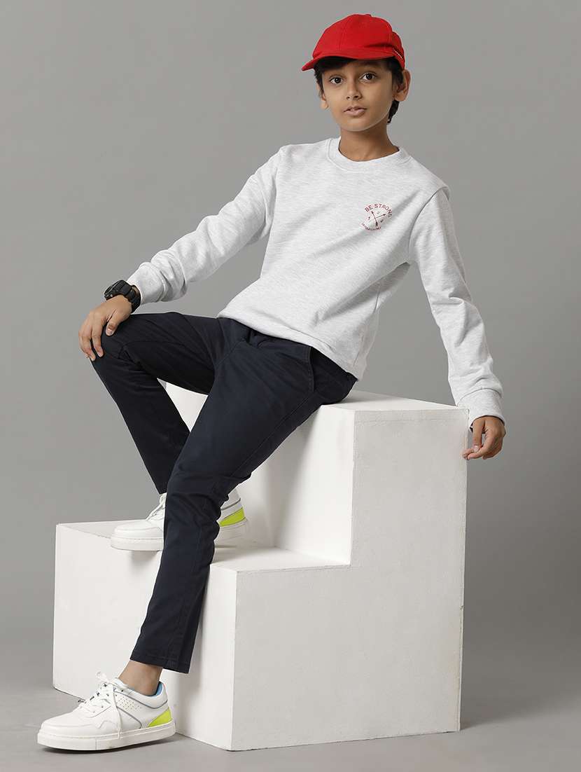 boys solid round neck long sleeve sweatshirt - 22070884 - Standard Image - 3