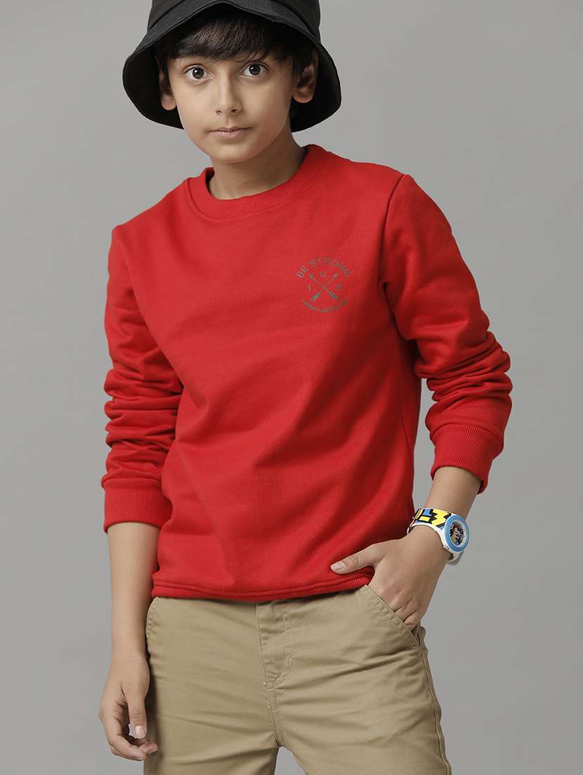 boys solid round neck long sleeve sweatshirt - 22070885 - Zoom Image - 0
