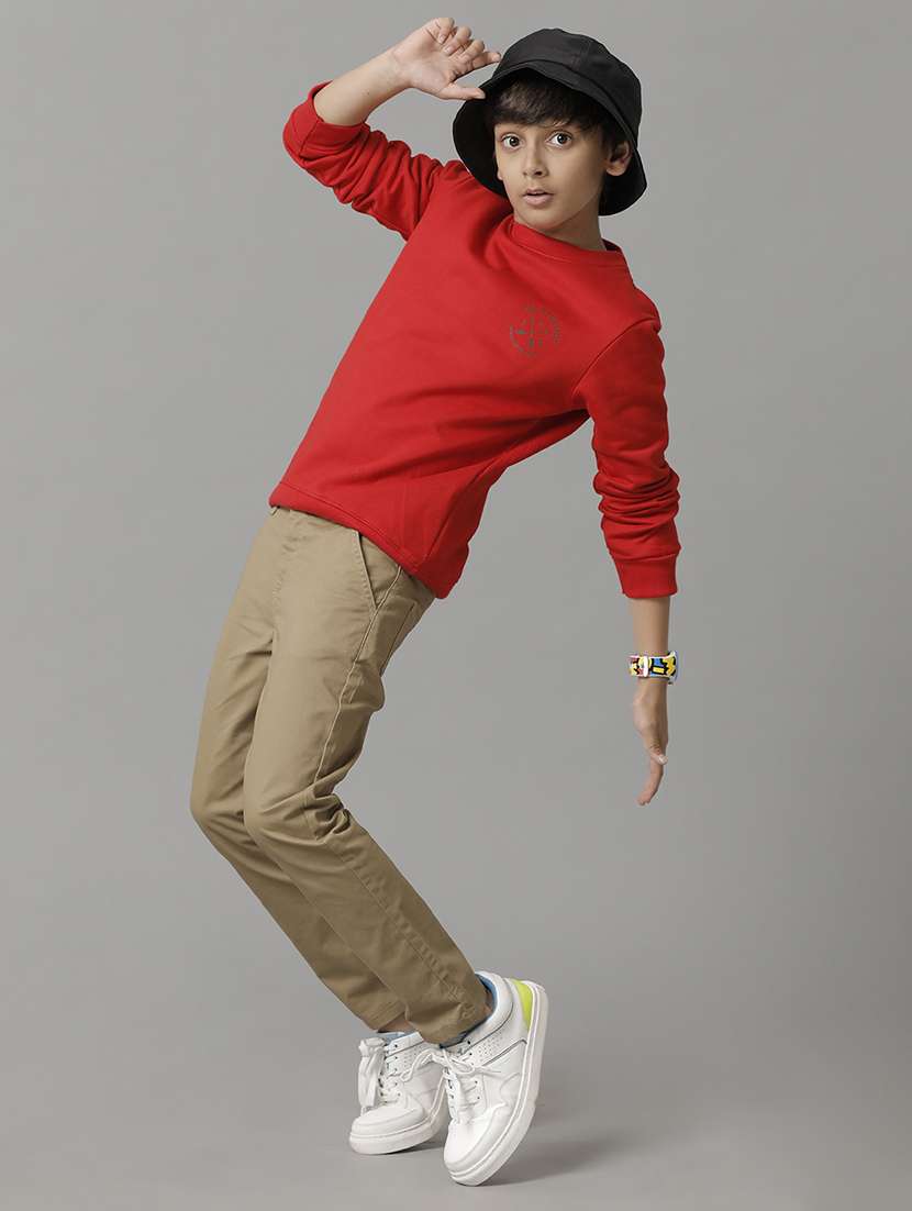 boys solid round neck long sleeve sweatshirt - 22070885 - Standard Image - 3
