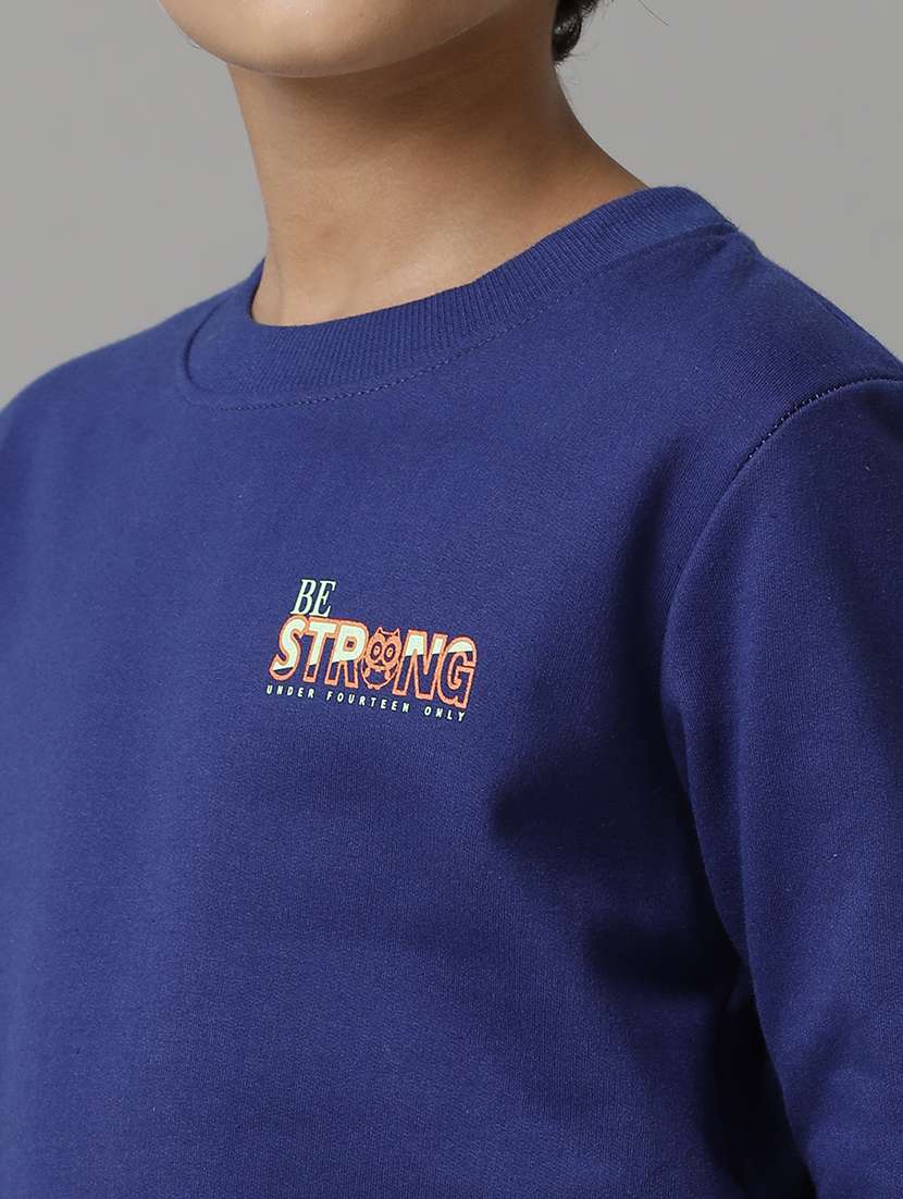 boys solid round neck long sleeve sweatshirt - 22070886 - Standard Image - 3
