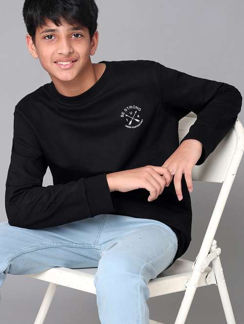boys solid round neck long sleeve sweatshirt - 22070887 - Standard Image - 0