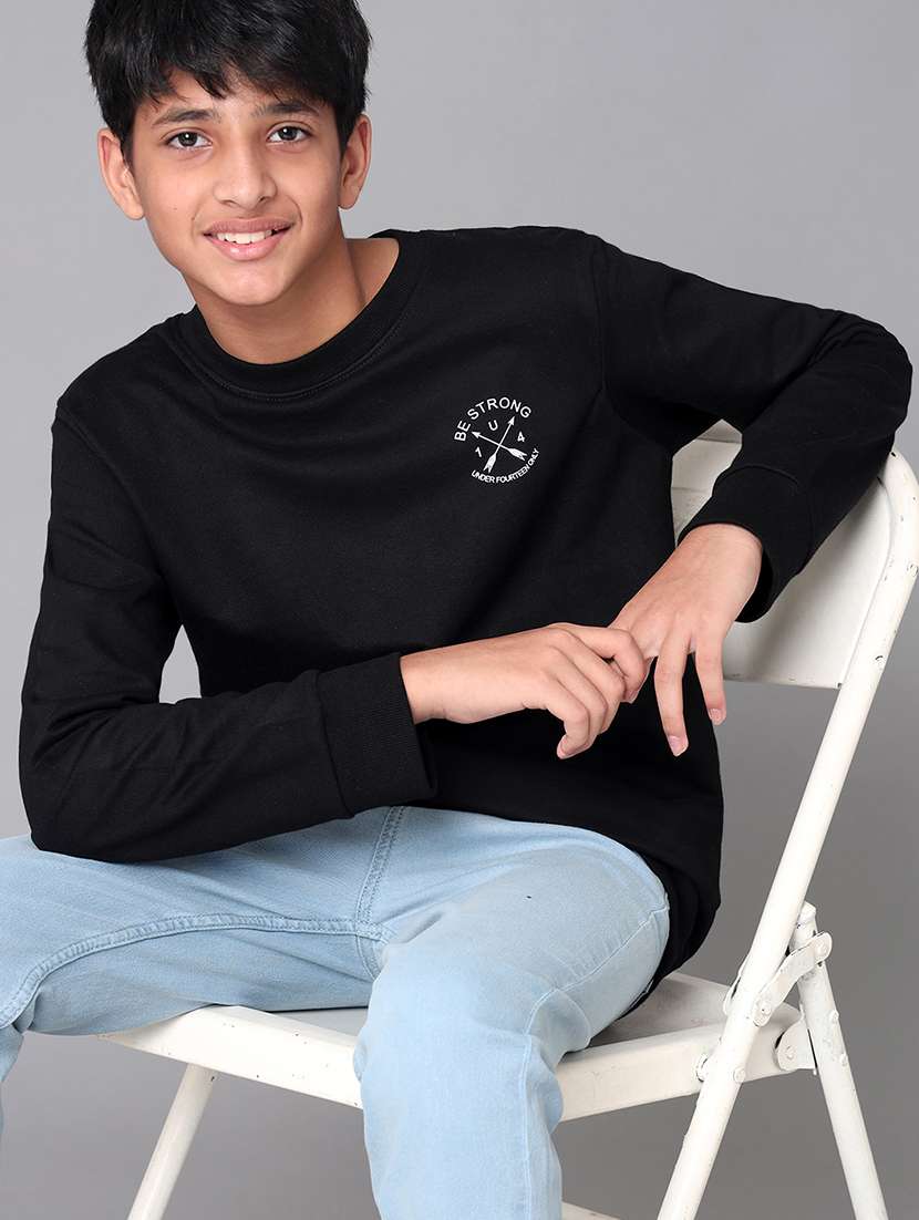 boys solid round neck long sleeve sweatshirt - 22070887 - Zoom Image - 0