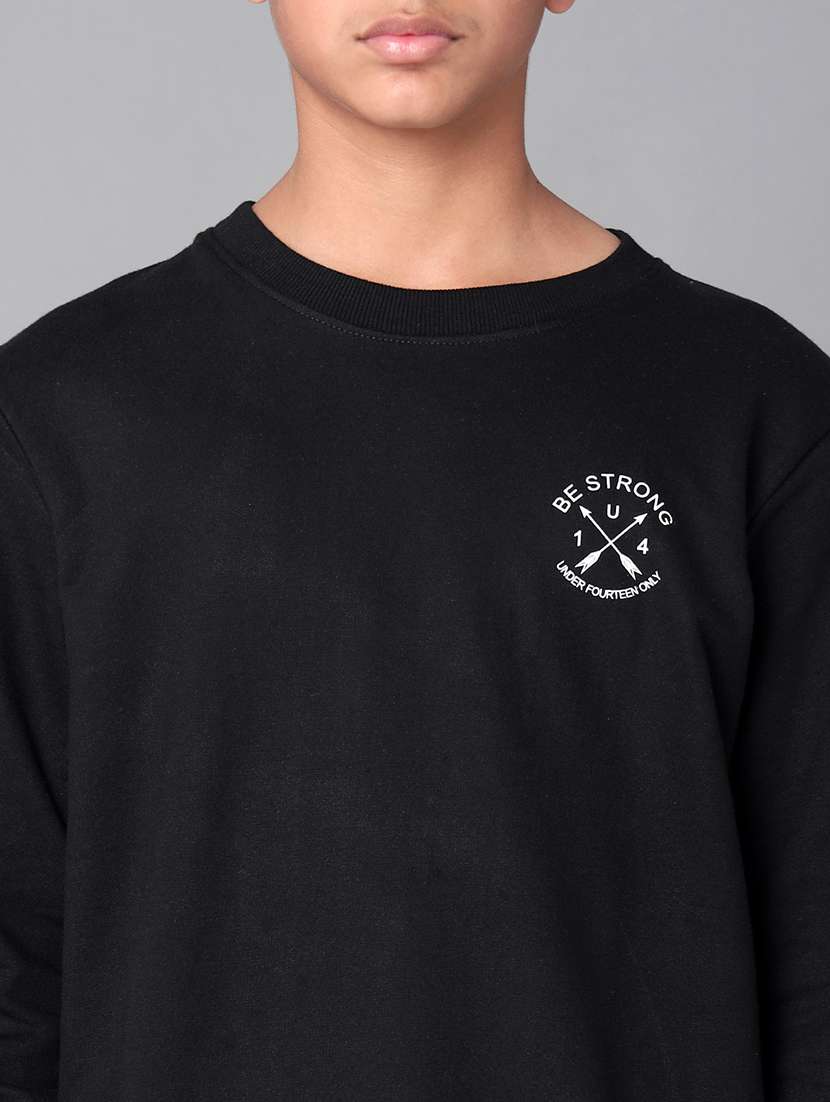 boys solid round neck long sleeve sweatshirt - 22070887 - Standard Image - 5