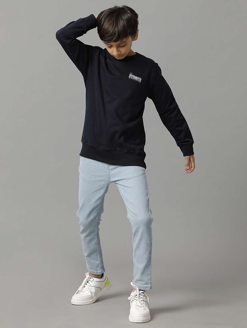 boys solid round neck long sleeve sweatshirt - 22070888 -  Standard Image - 3