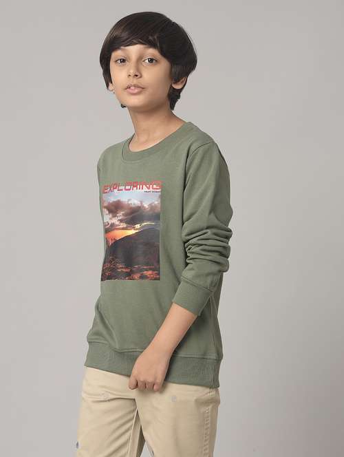 boys printed round neck long sleeve sweatshirt - 22070891 - Standard Image - 0