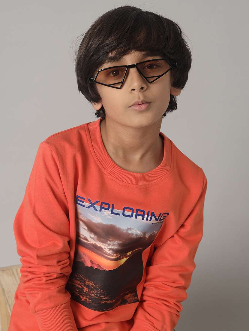 boys front print long sleeve sweatshirt - 22070892 - Zoom Image - 0