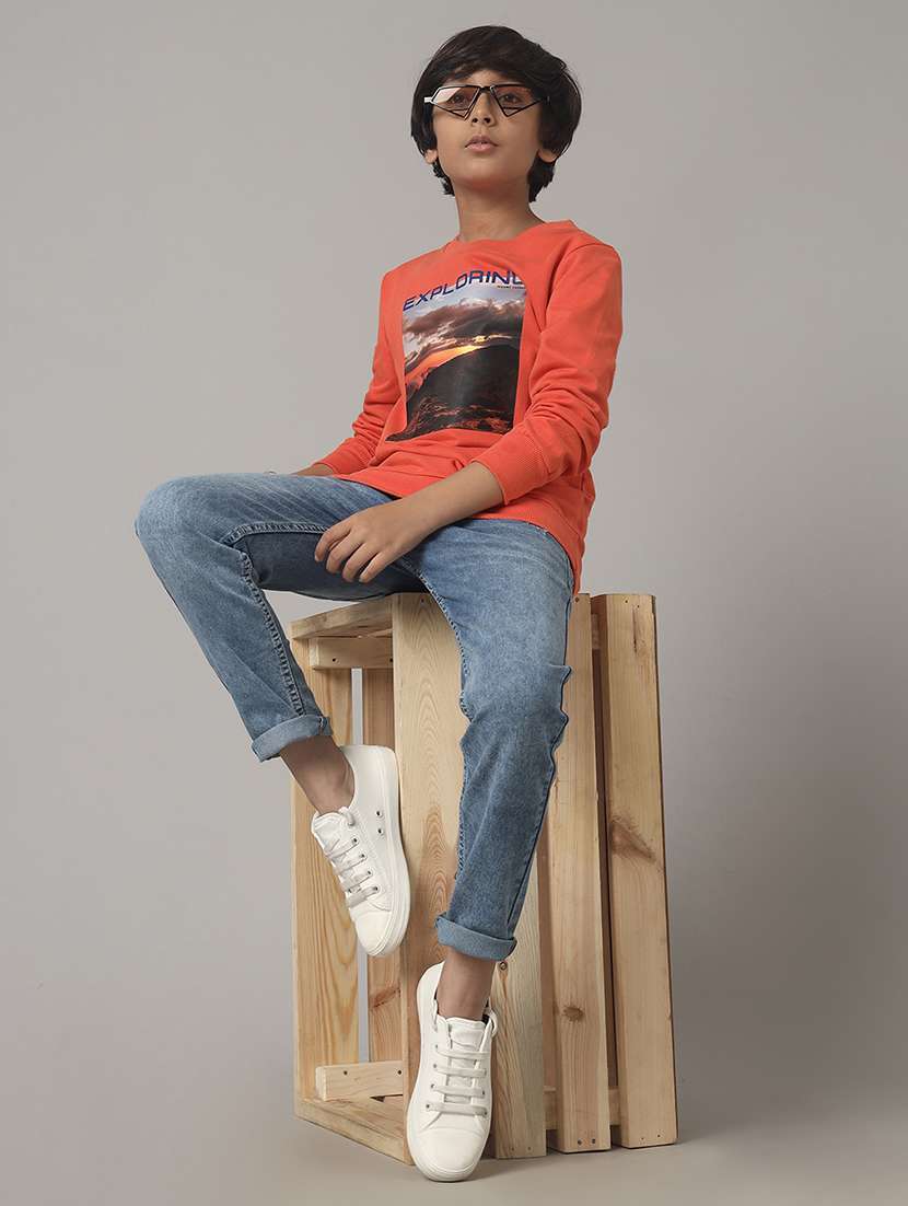 boys front print long sleeve sweatshirt - 22070892 - Standard Image - 3