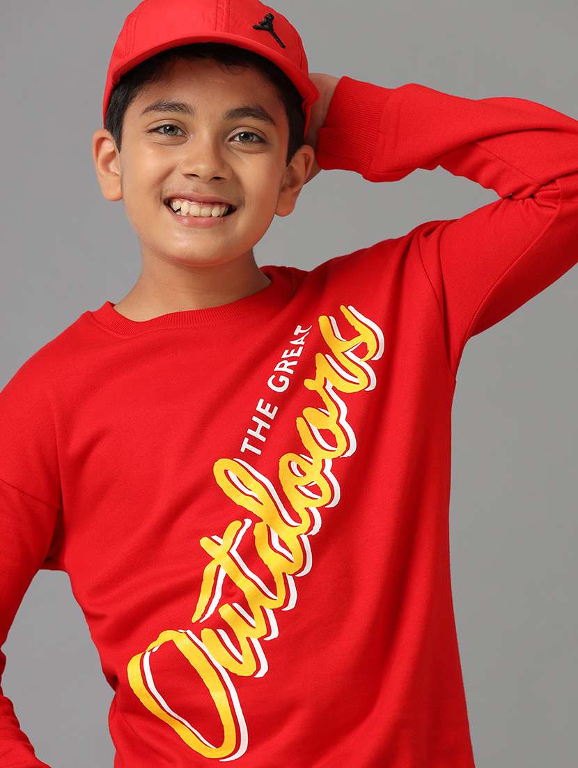 boys printed round neck long sleeve sweatshirt - 22070894 - Zoom Image - 0