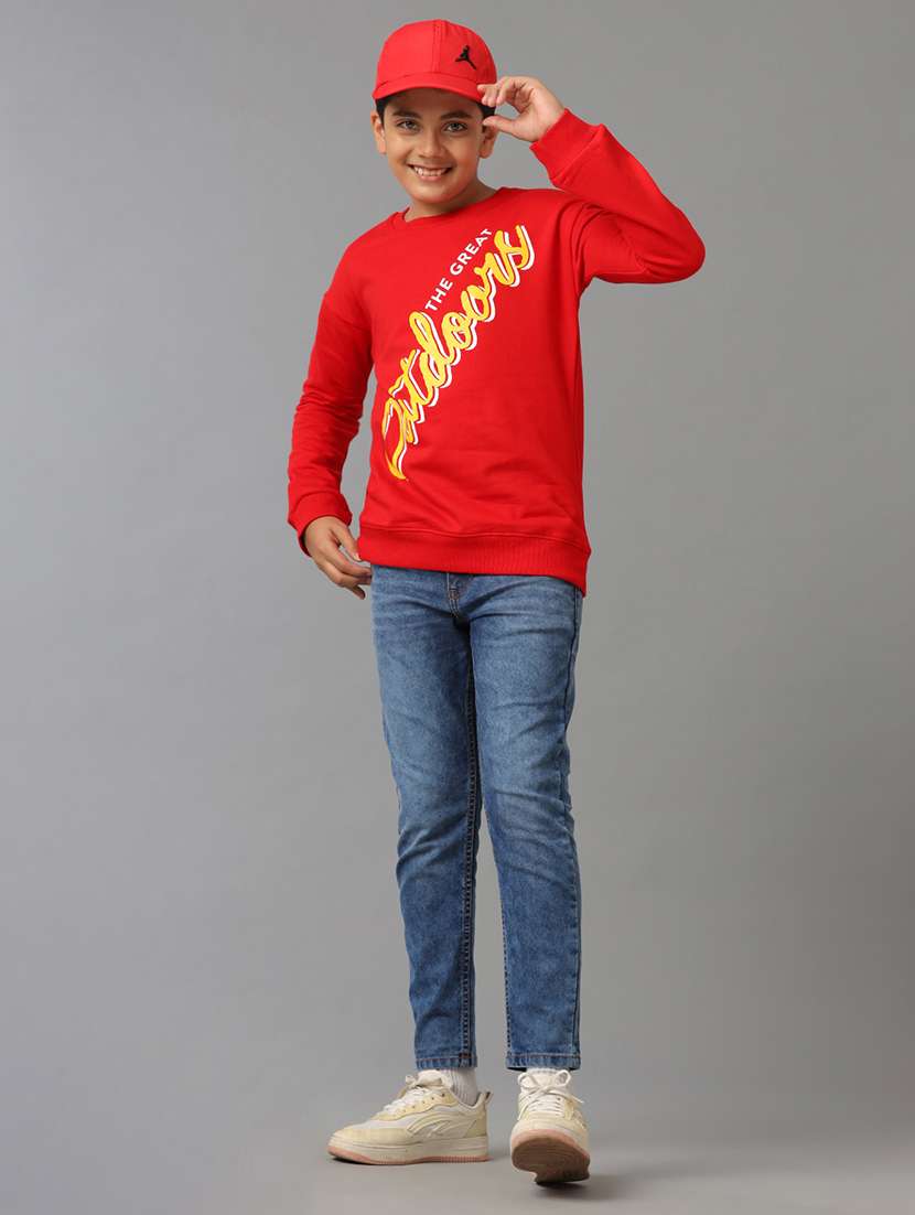 boys printed round neck long sleeve sweatshirt - 22070894 - Standard Image - 3
