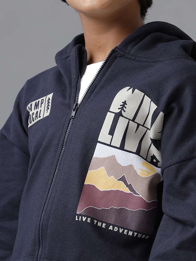 boys printed hooded long sleeve sweatshirt - 22070895 -  Standard Image - 5