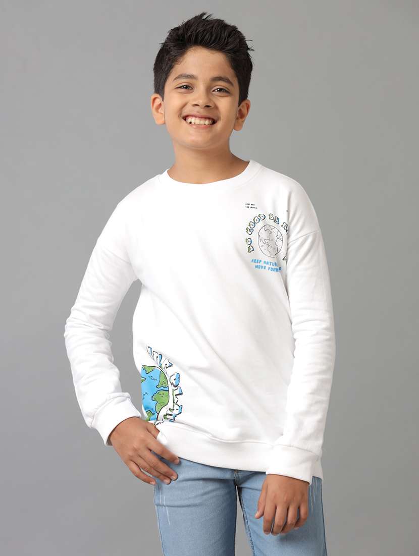 boys printed round neck long sleeve sweatshirt - 22070896 - Zoom Image - 0