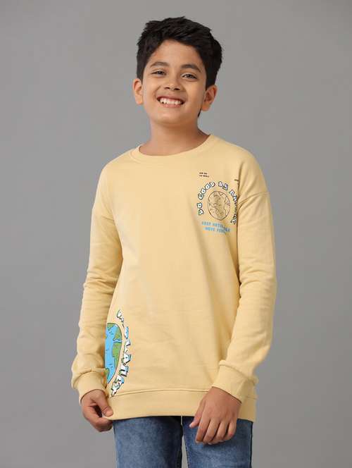 boys solid round neck long sleeve sweatshirt - 22070897 - Standard Image - 0