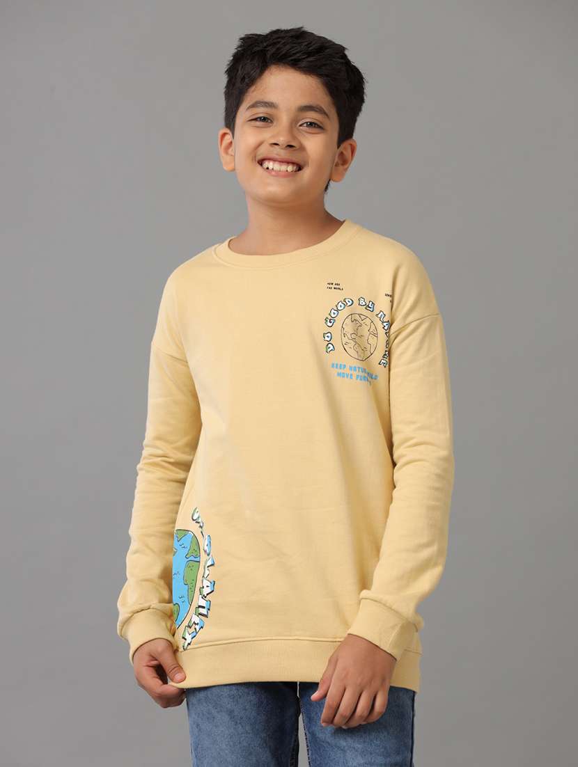 boys solid round neck long sleeve sweatshirt - 22070897 - Zoom Image - 0