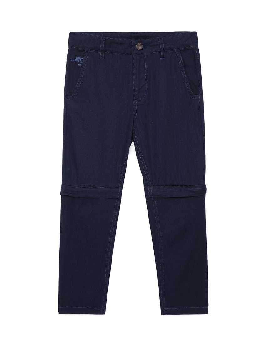 boys solid mid rise slim fit chinos