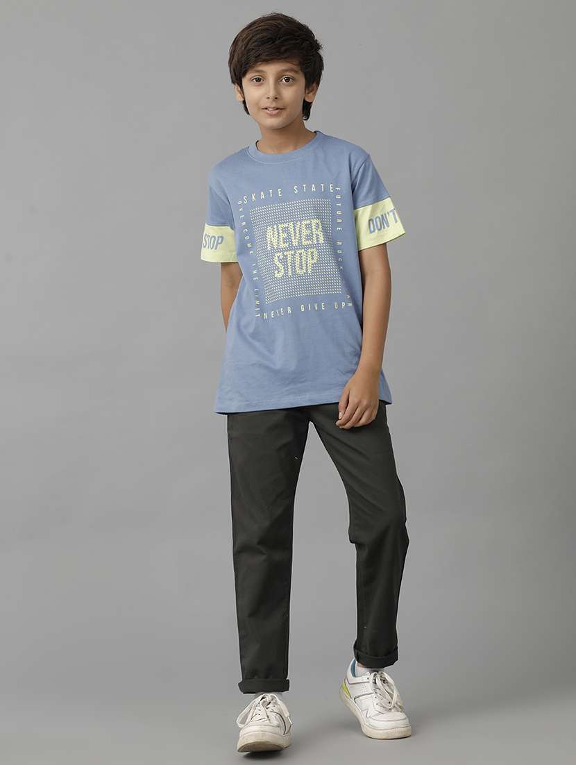 boys solid mid rise slim fit chinos  - 22070905 -  Standard Image - 3