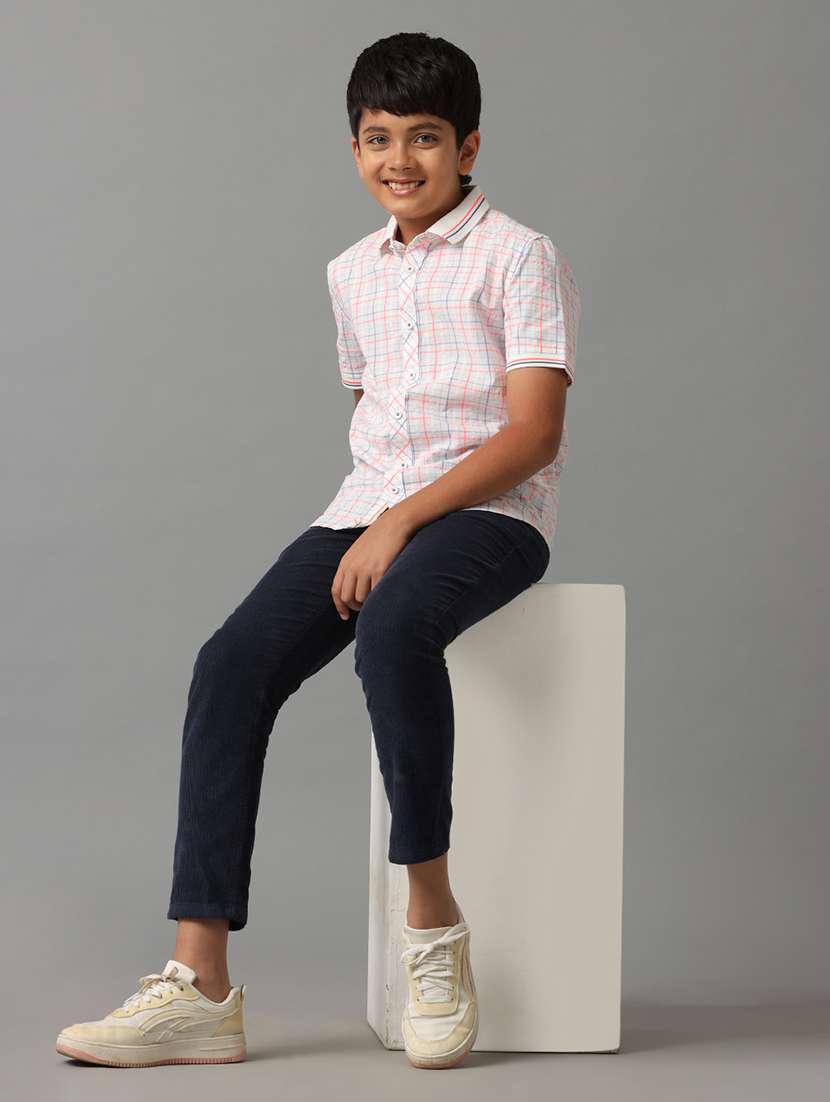 boys solid mid rise slim fit trouser  - 22070906 -  Standard Image - 3