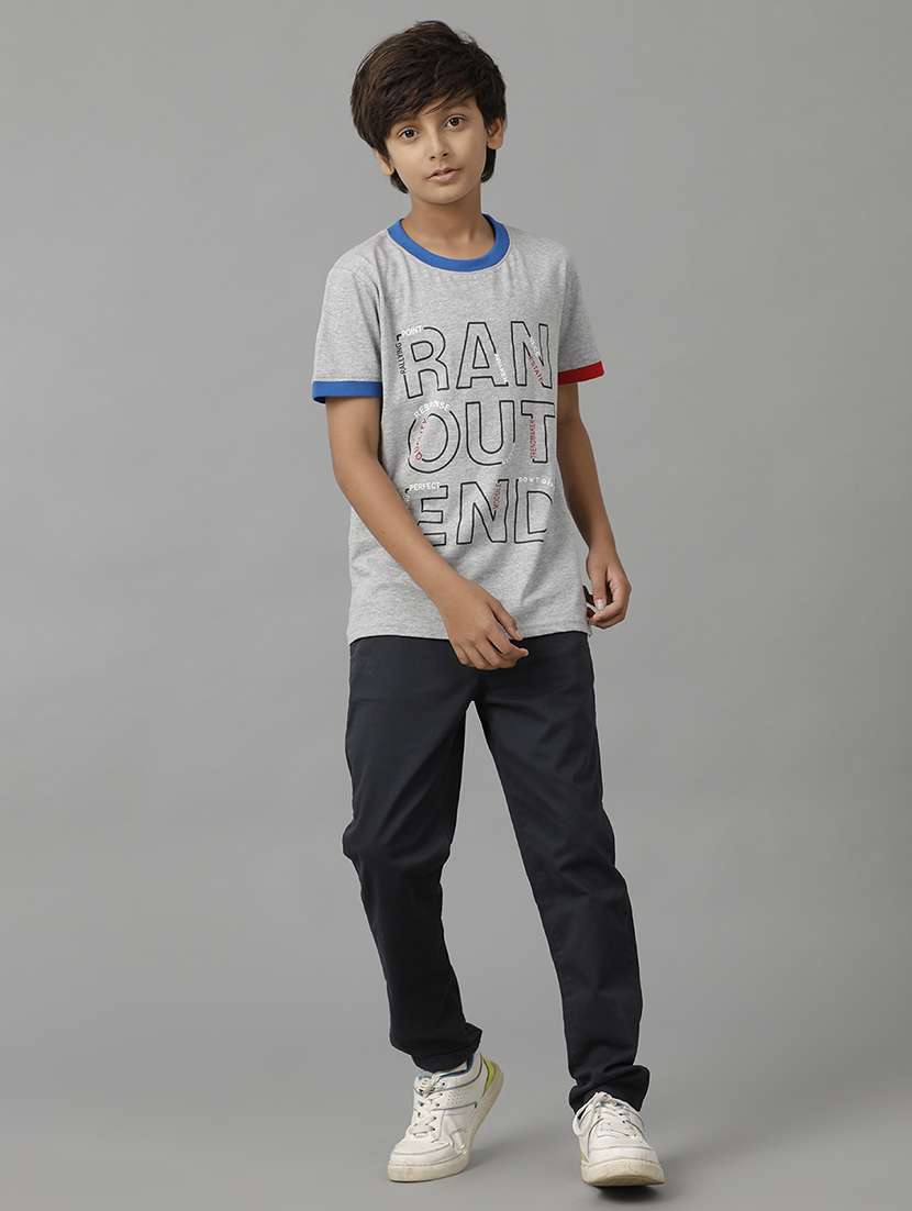 boys solid mid rise slim fit chinos  - 22070909 -  Standard Image - 3