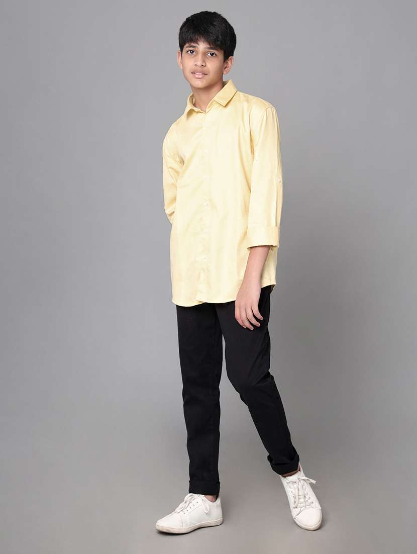 boys solid mid rise slim fit chinos - 22070910 - Standard Image - 3
