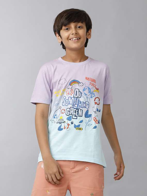 boys printed short sleeve regular fit t-shirt