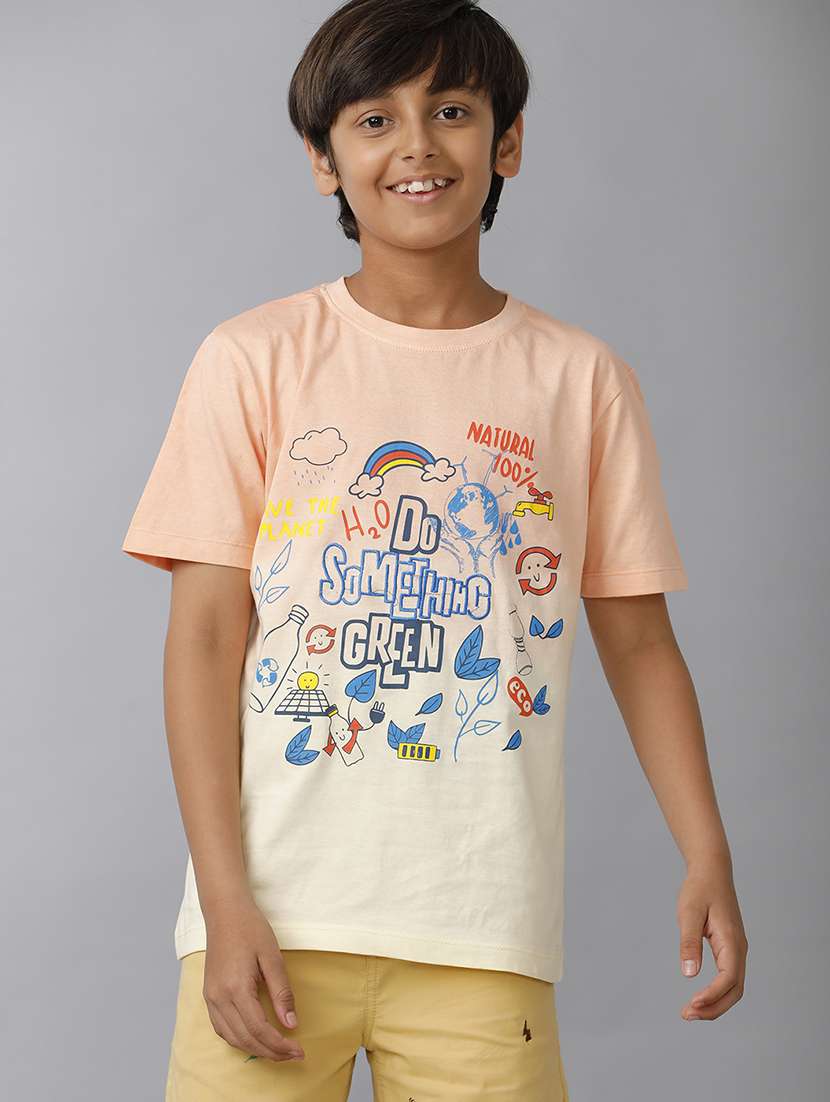 boys printed short sleeve regular fit t-shirt