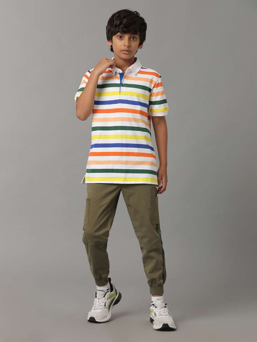 boys striped short sleeve regular fit polo t-shirt - 22070944 -  Standard Image - 3
