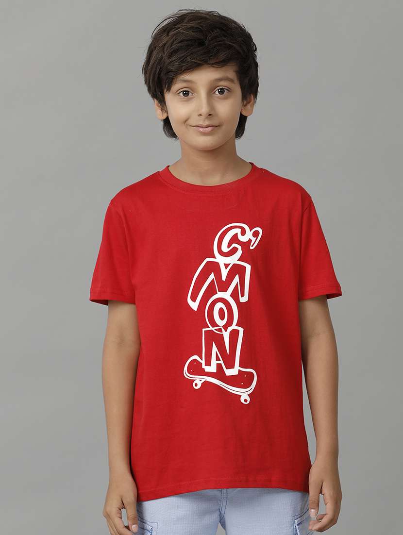 boys printed short sleeve regular fit t-shirt