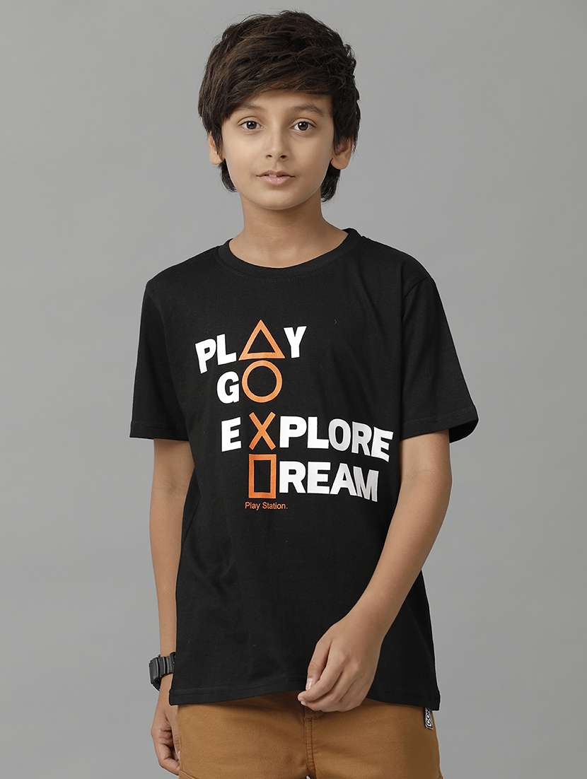 boys printed short sleeve regular fit t-shirt