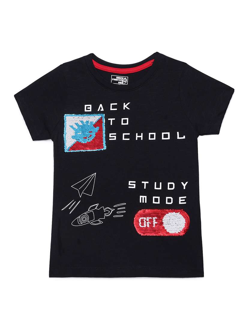 boys printed short sleeve regular fit t-shirt