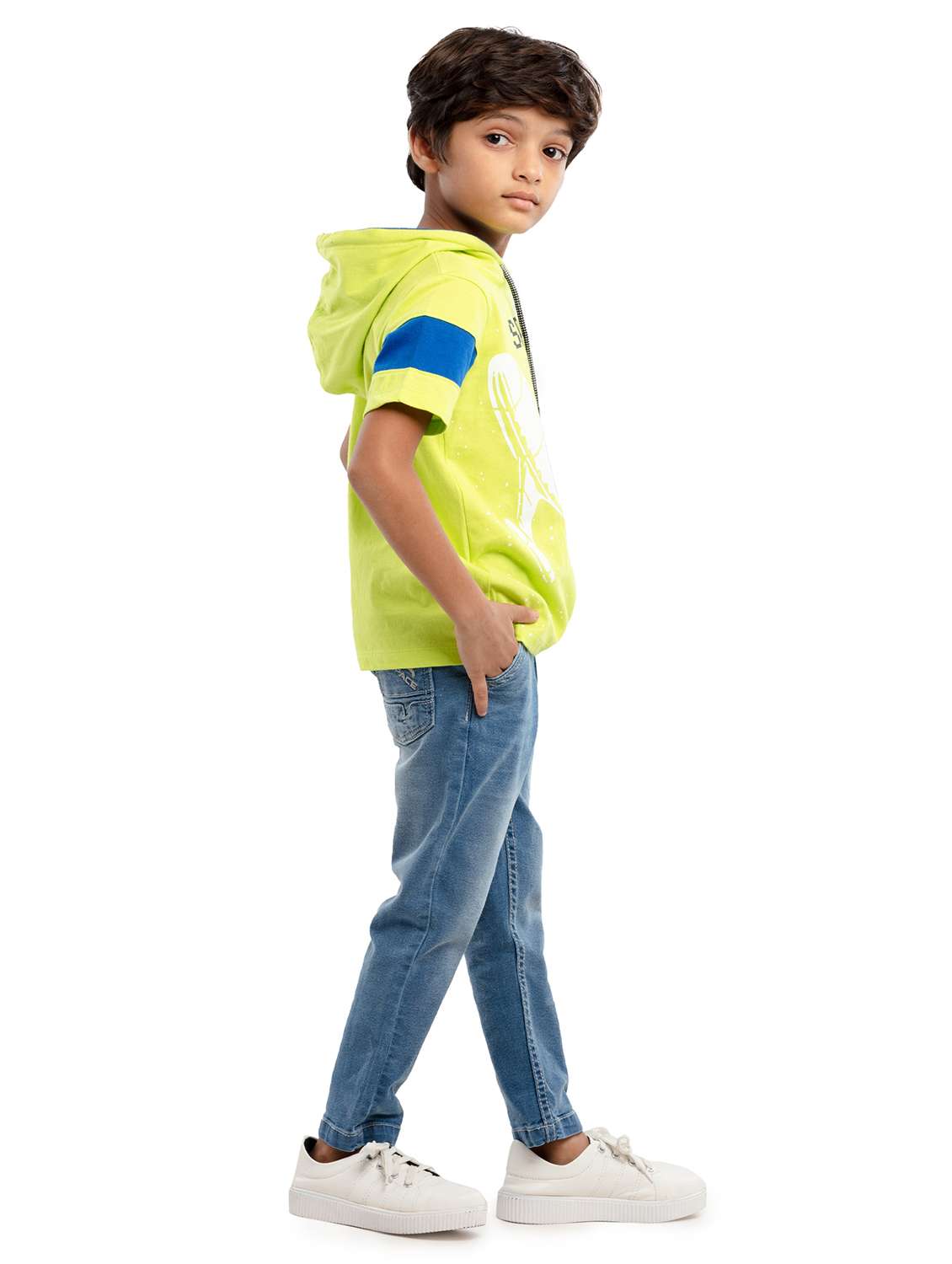 boys printed short sleeve regular fit hooded t-shirt - 22070960 - Standard Image - 3