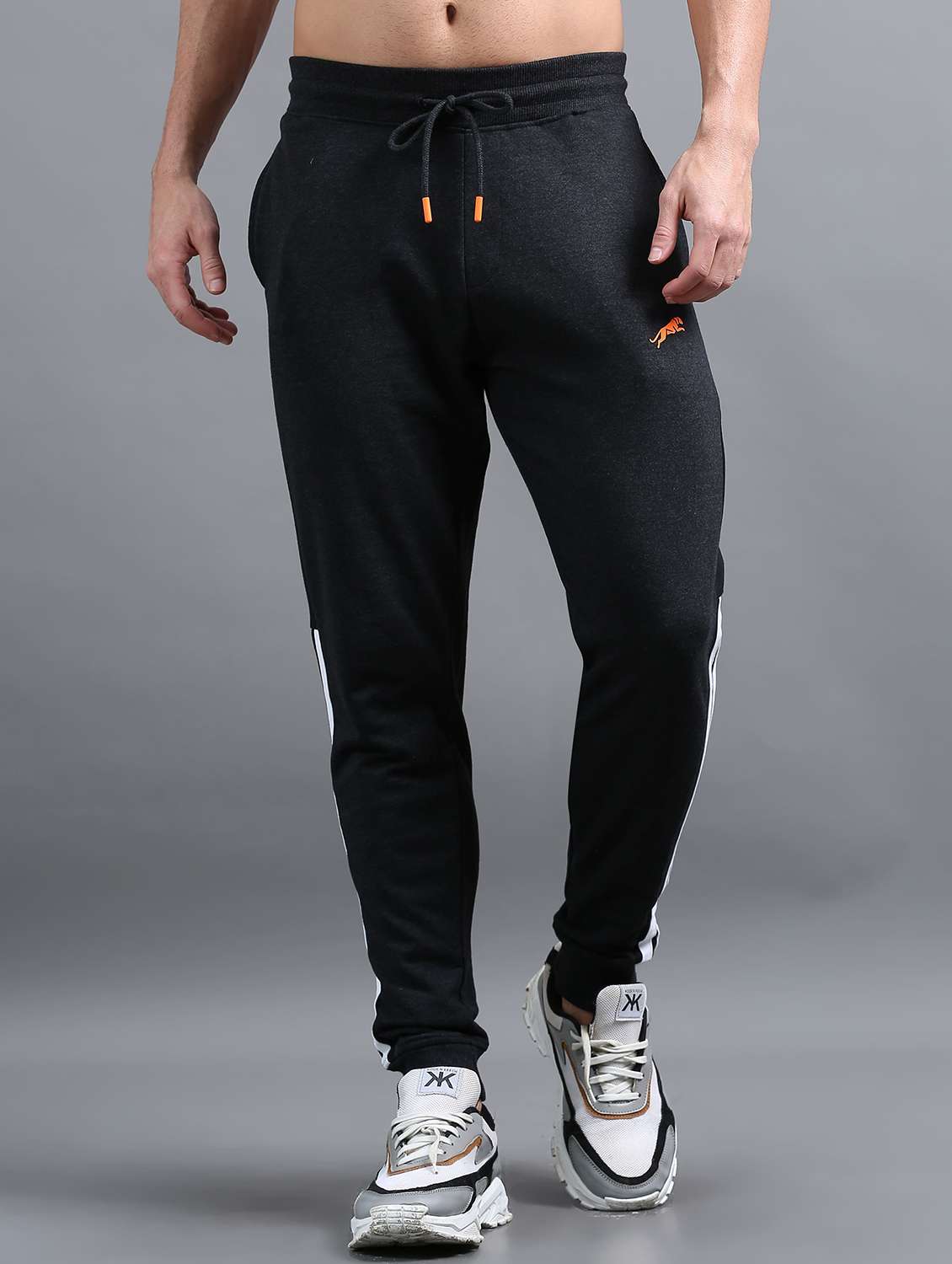 men placement print mid rise regular fit jogger - 22070967 -  Zoom Image - 0
