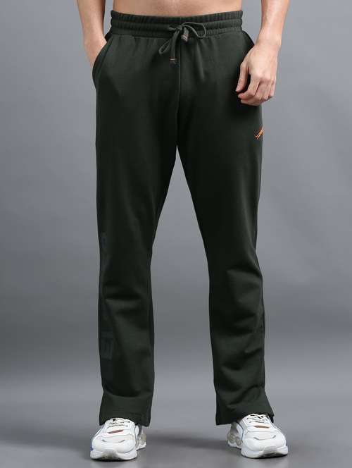 men solid mid rise full length track pant - 22070974 -  Standard Image - 0
