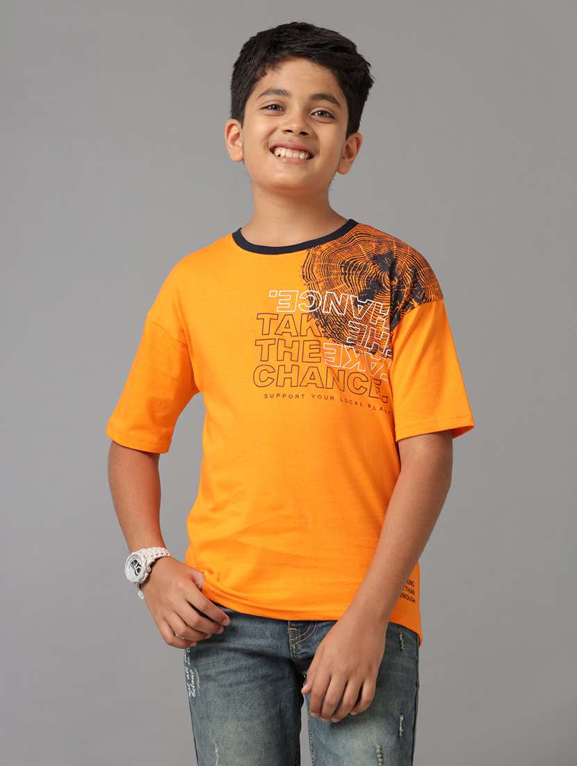 boys printed short sleeve regular fit t-shirt