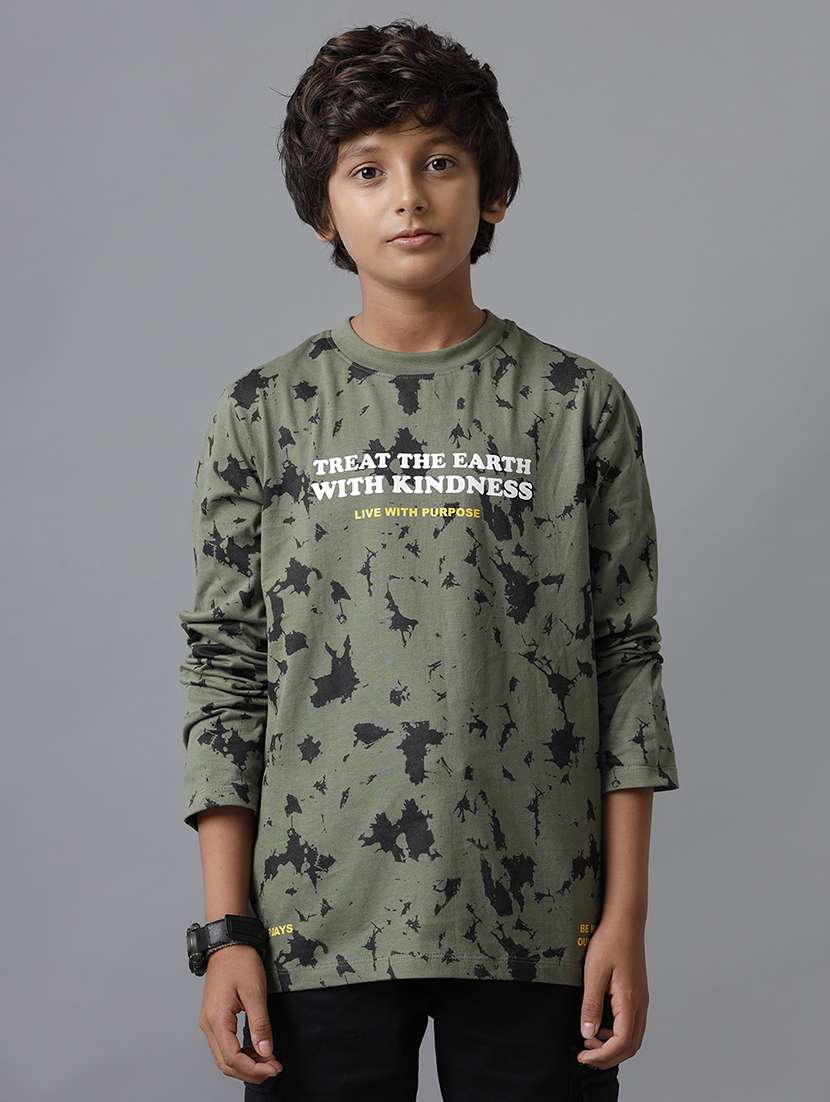 boys printed long sleeve regular fit t-shirt - 22070981 -  Zoom Image - 0